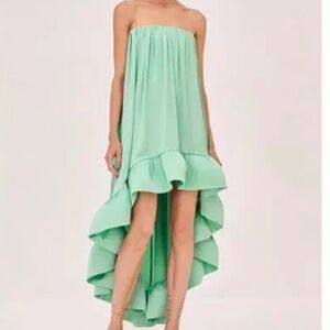 Alexis mint green high low dress
